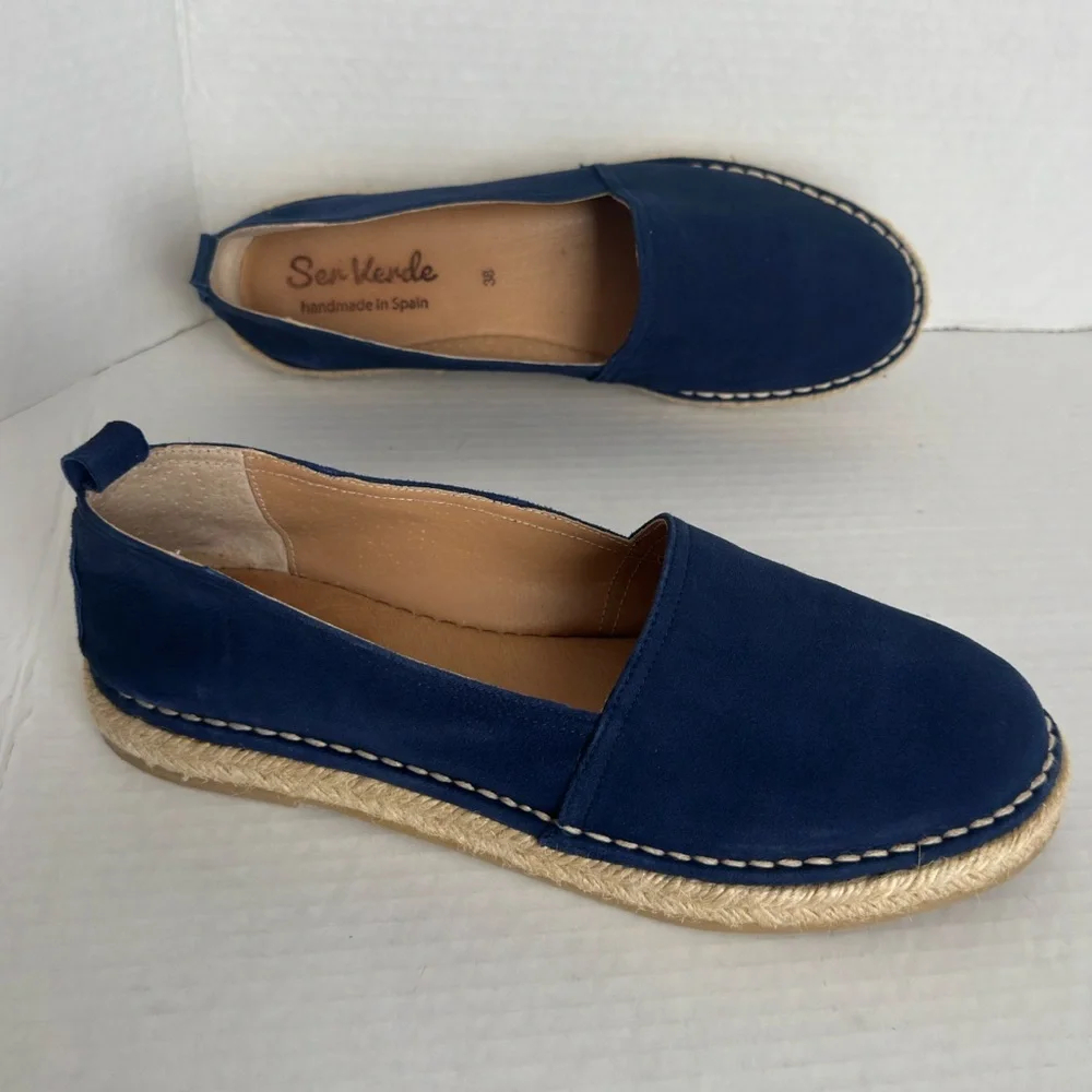 Ser Verde || Women's hand made in Spain Blue Espadrilles size 38